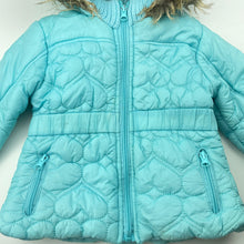 Load image into Gallery viewer, Girls Only Kids Apparel, zip up hooded jacket / coat, light marks front, FUC, size 2,  