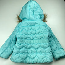 Load image into Gallery viewer, Girls Only Kids Apparel, zip up hooded jacket / coat, light marks front, FUC, size 2,  