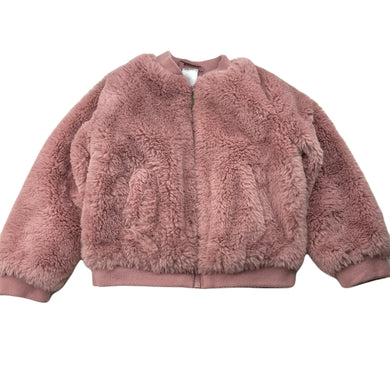 Girls Anko, lined soft feel faux fur jacket / coat, GUC, size 4,  