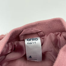 Load image into Gallery viewer, Girls Anko, lined soft feel faux fur jacket / coat, GUC, size 4,  