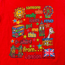 Load image into Gallery viewer, unisex Capital T-shirts, red cotton t-shirt / top, London, EUC, size 3-4,  