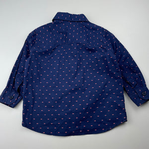 Boys Tilt, navy cotton long sleeve shirt, EUC, size 2,  