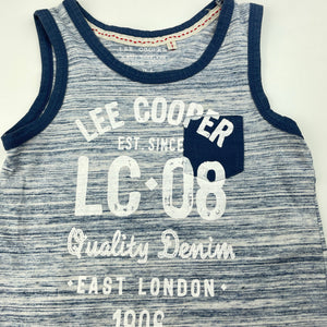 Boys Lee Cooper, blue marle singlet / tank top, GUC, size 4,  