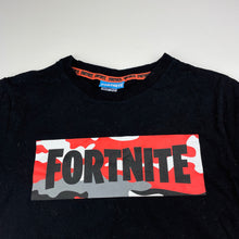 Load image into Gallery viewer, Boys Fortnite, black cotton t-shirt / top, EUC, size 12,  