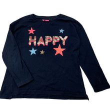 Load image into Gallery viewer, Girls Cotton On, navy cotton long sleeve top, sequins, FUC, size 7,  