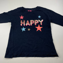 Load image into Gallery viewer, Girls Cotton On, navy cotton long sleeve top, sequins, FUC, size 7,  