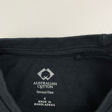 Load image into Gallery viewer, Boys Favourites, black Aust cotton t-shirt / top, EUC, size 4,  