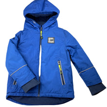 Load image into Gallery viewer, Boys blue, fleece lined winter jacket / coat, no labels, armpit to armpit: 32cm, shoulder to cuff: 36.5cm, EUC, size 3,  