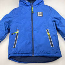Load image into Gallery viewer, Boys blue, fleece lined winter jacket / coat, no labels, armpit to armpit: 32cm, shoulder to cuff: 36.5cm, EUC, size 3,  