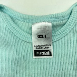 Girls Bonds, blue stretchy long sleeve top, EUC, size 1,  