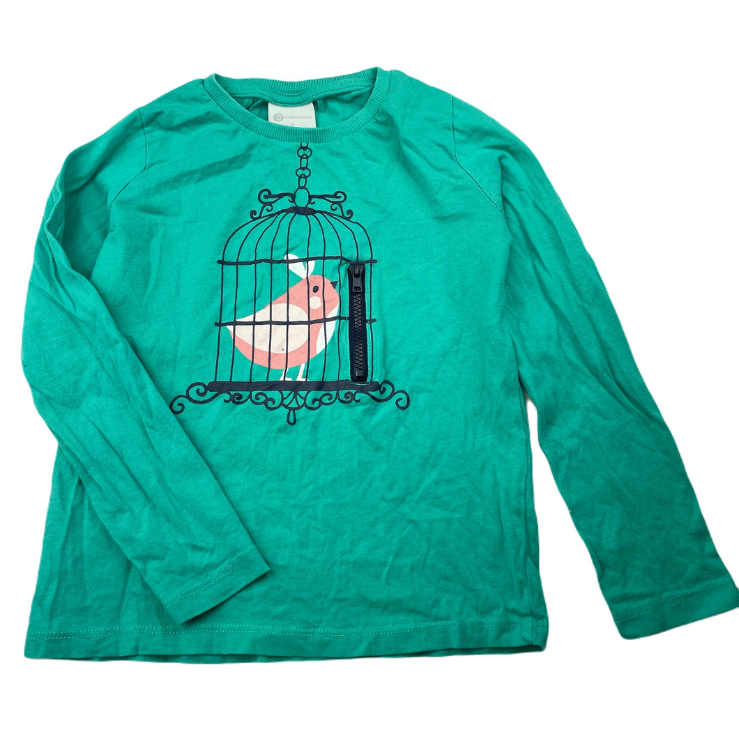 Girls B Collection, green cotton long sleeve top, FUC, size 5,  