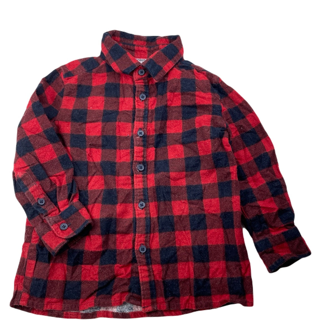 Boys Anko, checked flannel cotton long sleeve shirt, GUC, size 3,  