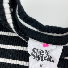 Load image into Gallery viewer, Girls Eve&#39;s Sister, slim fit ribbed stretchy long sleeve top, EUC, size 6,  
