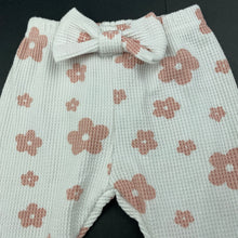 Load image into Gallery viewer, Girls floral, flared pants / bottoms, elasticated, GUC, size 00,  