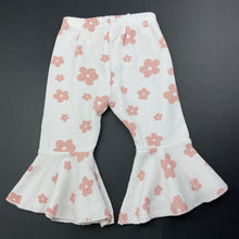 Load image into Gallery viewer, Girls floral, flared pants / bottoms, elasticated, GUC, size 00,  