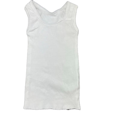 unisex Anko, white cotton singlet top, GUC, size 0000,  