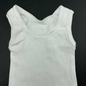 unisex Anko, white cotton singlet top, GUC, size 0000,  