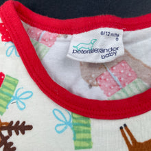 Load image into Gallery viewer, unisex Peter Alexander, stretchy Christmas romper, reindeer, GUC, size 0,  