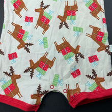 Load image into Gallery viewer, unisex Peter Alexander, stretchy Christmas romper, reindeer, GUC, size 0,  