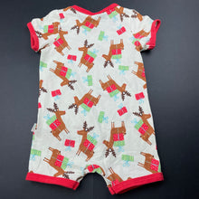 Load image into Gallery viewer, unisex Peter Alexander, stretchy Christmas romper, reindeer, GUC, size 0,  
