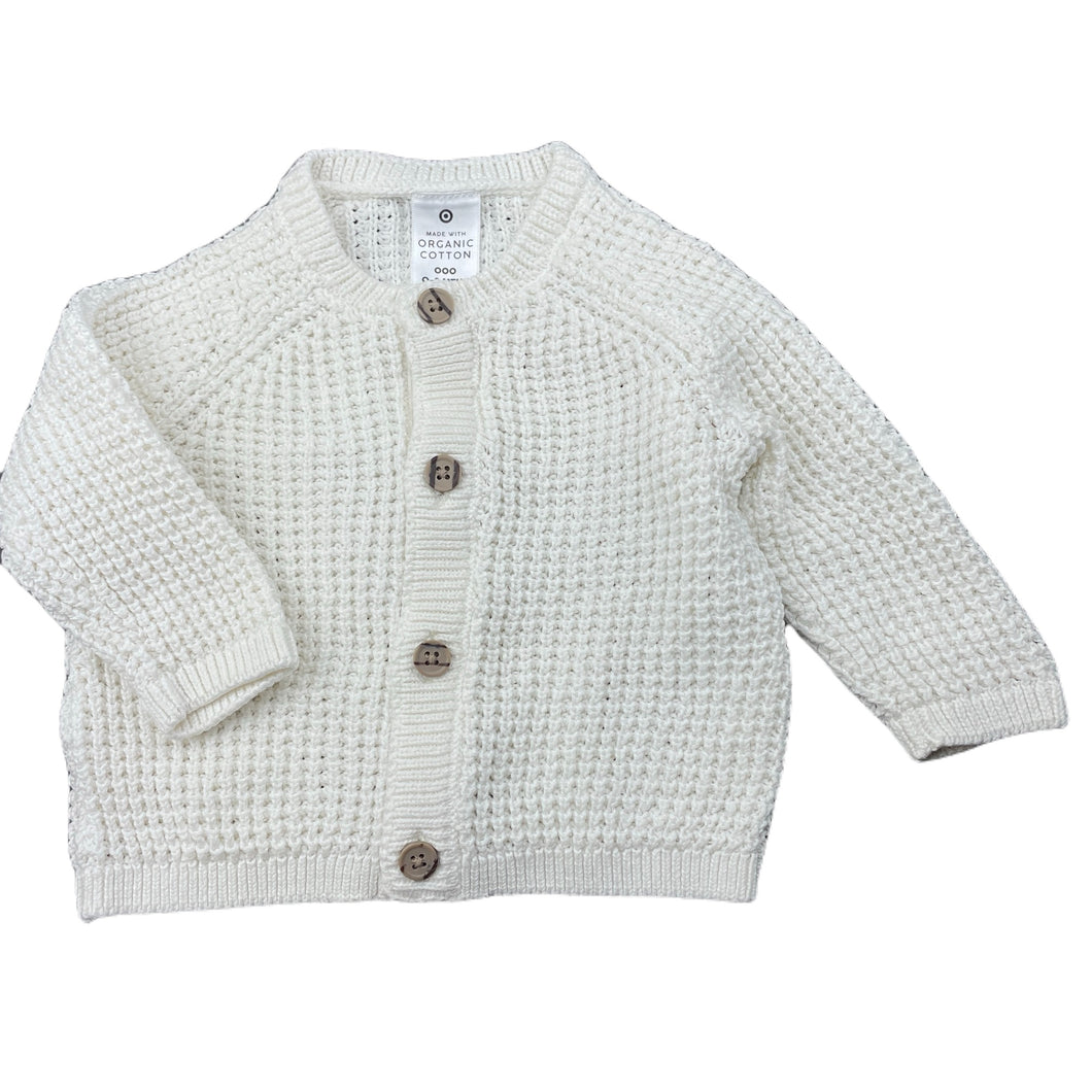 Girls Target, organic cotton knitted cardigan, EUC, size 000,  