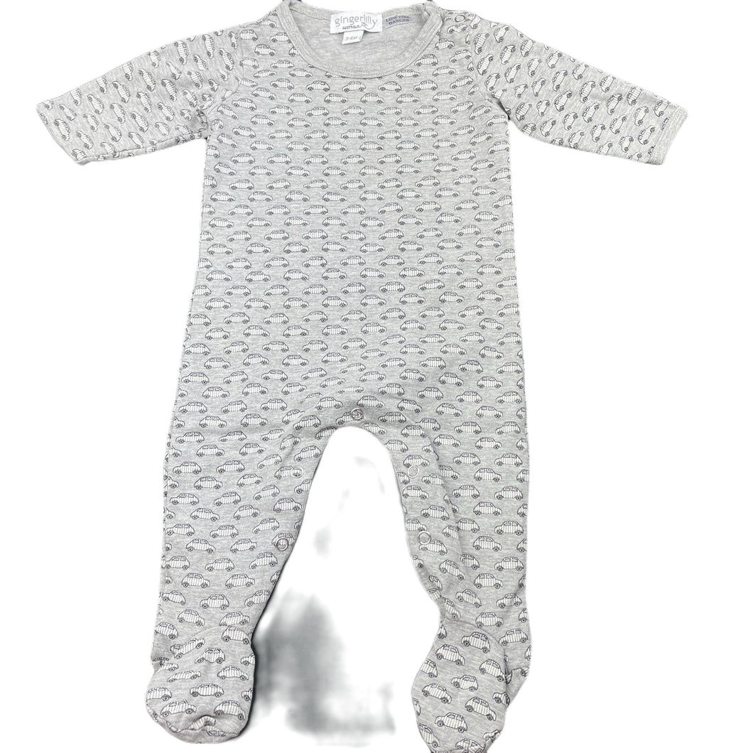 Boys Gingerlilly, stretchy coverall / romper cars, GUC, size 00,  
