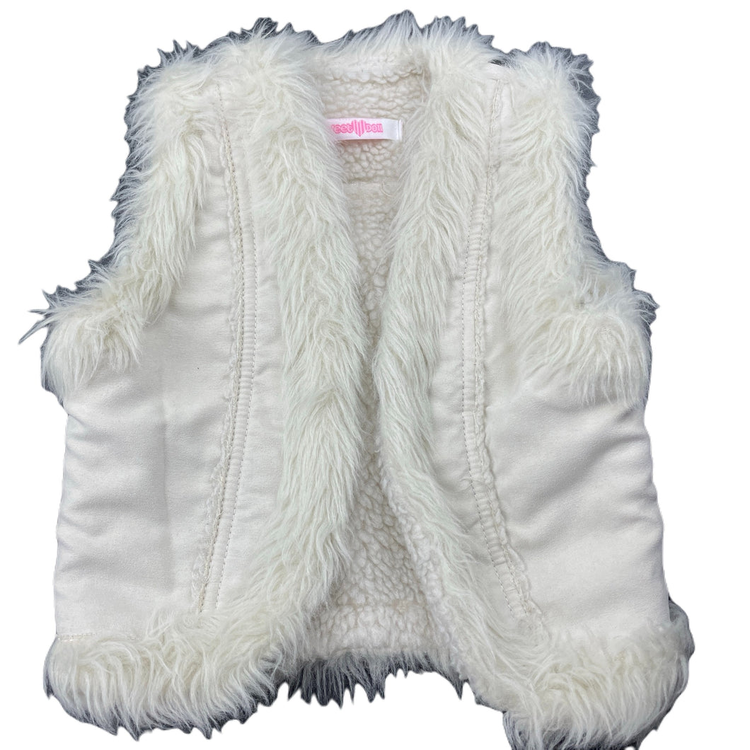 Girls Sweet Doll, fleece lined faux suede vest, no size, armpit to armpit: 28cm, GUC, size 3-4,  