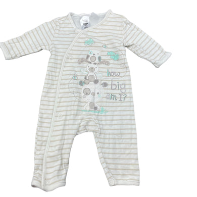 unisex Tiny Little Wonders, striped cotton romper, GUC, size 0000,  