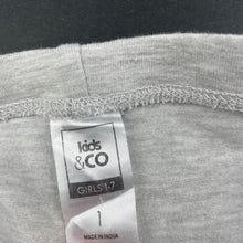 Load image into Gallery viewer, Girls Kids &amp; Co, grey marle leggings, elasticated, FUC, size 1,  