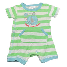 Load image into Gallery viewer, unisex Tiny Little Wonders, striped cotton romper, EUC, size 0000,  