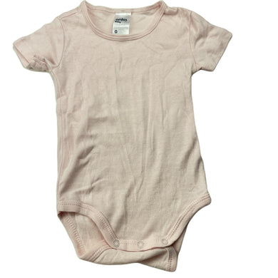 Girls Anko, pink lighteight cotton bodysuit / romper, EUC, size 0,  