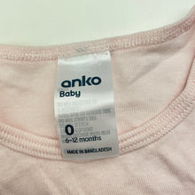 Load image into Gallery viewer, Girls Anko, pink lighteight cotton bodysuit / romper, EUC, size 0,  