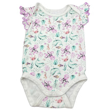 Load image into Gallery viewer, Girls Baby Berry, soft cotton bodysuit / romper, narwhals, EUC, size 0,  