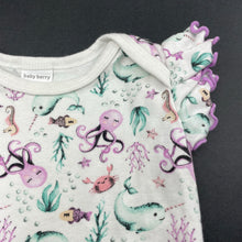 Load image into Gallery viewer, Girls Baby Berry, soft cotton bodysuit / romper, narwhals, EUC, size 0,  