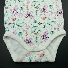 Load image into Gallery viewer, Girls Baby Berry, soft cotton bodysuit / romper, narwhals, EUC, size 0,  