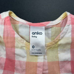 Girls Anko, colorful lightweight cotton top, EUC, size 0,  