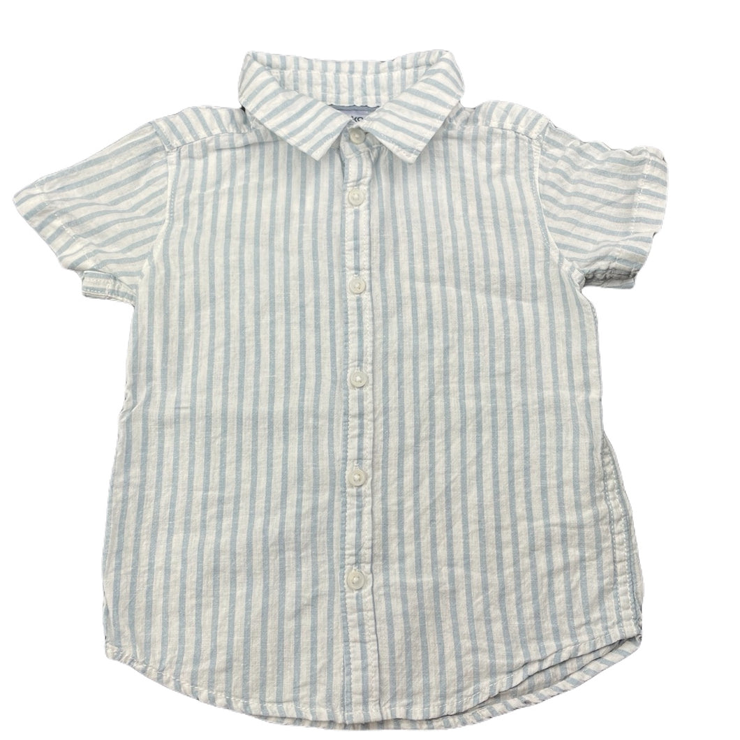 Boys Anko, striped linen / cotton short sleeve shirt, EUC, size 2,  