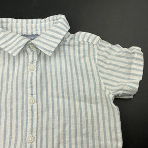 Boys Anko, striped linen / cotton short sleeve shirt, EUC, size 2,  