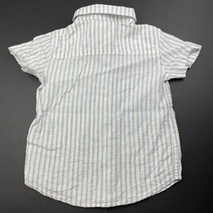 Boys Anko, striped linen / cotton short sleeve shirt, EUC, size 2,  