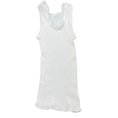 unisex Bonds, white ribbed cotton singlet top, FUC, size 0000,  
