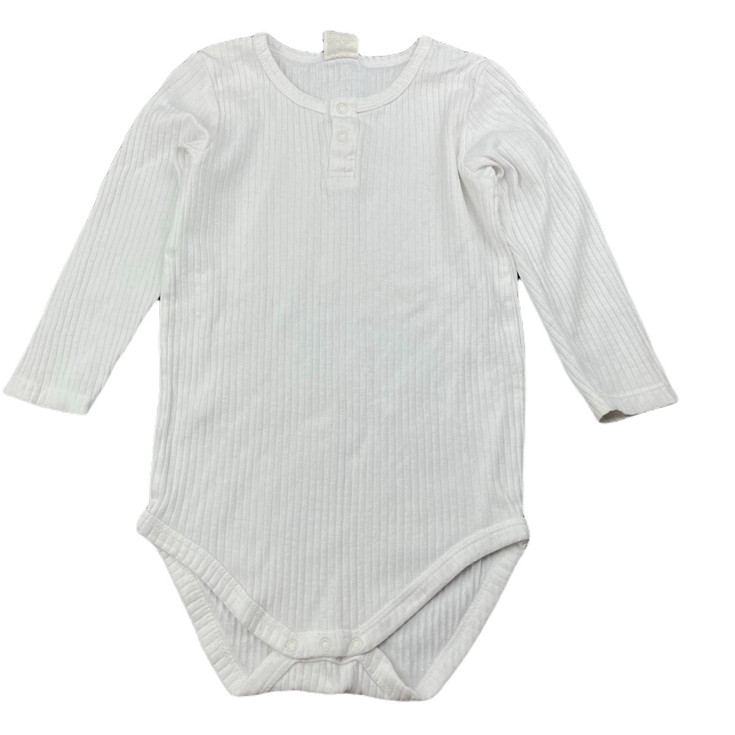 unisex Baby Berry, ribbed organic cotton bodysuit / romper, FUC, size 2,  