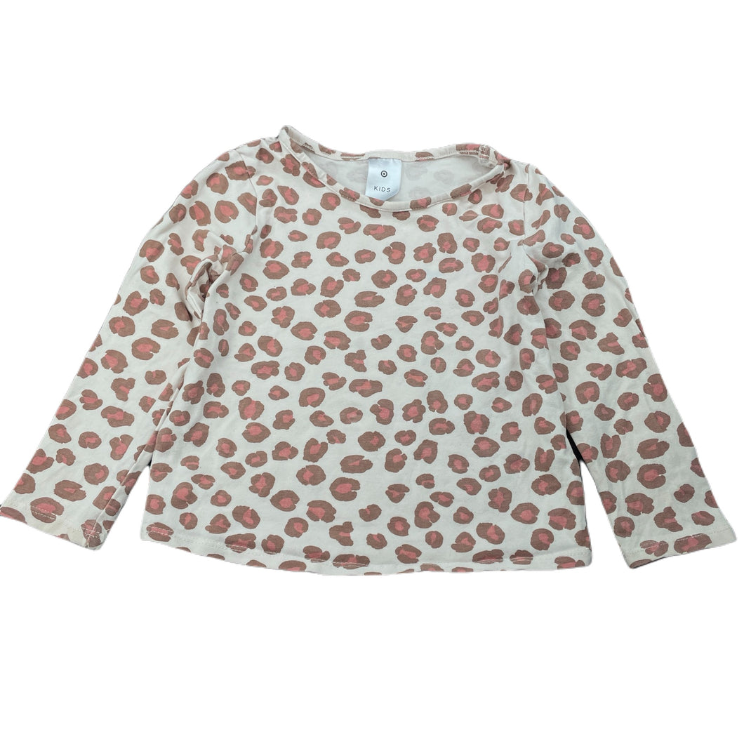 Girls Target, stretchy animal print long sleeve top, GUC, size 2,  