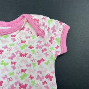 Girls Baby Club, cotton bodysuit / romper, butterflies, FUC, size 0000,  