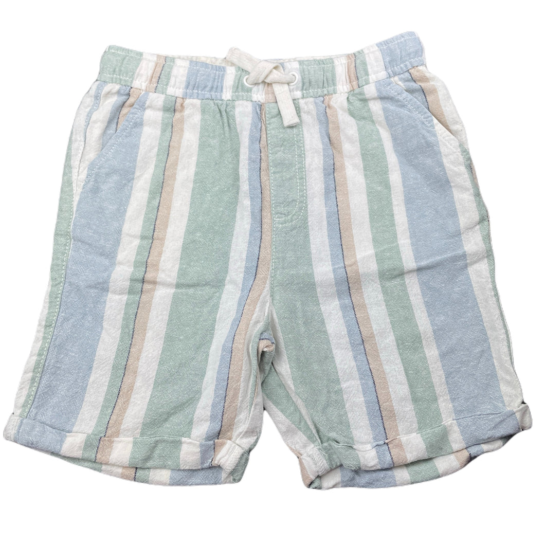 Boys Anko, striped linen / cotton shorts, elasticated, EUC, size 9,  