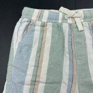 Boys Anko, striped linen / cotton shorts, elasticated, EUC, size 9,  