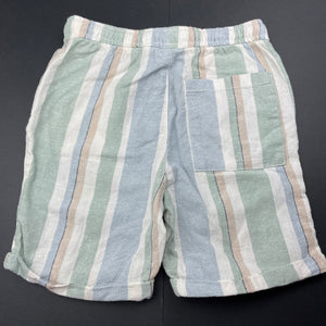 Boys Anko, striped linen / cotton shorts, elasticated, EUC, size 9,  