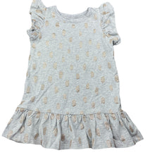 Load image into Gallery viewer, Girls Cotton On, grey marle &amp; gold glitter dress, GUC, size 2, L: 44cm