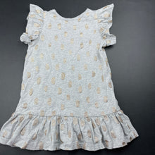 Load image into Gallery viewer, Girls Cotton On, grey marle &amp; gold glitter dress, GUC, size 2, L: 44cm