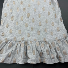 Load image into Gallery viewer, Girls Cotton On, grey marle &amp; gold glitter dress, GUC, size 2, L: 44cm