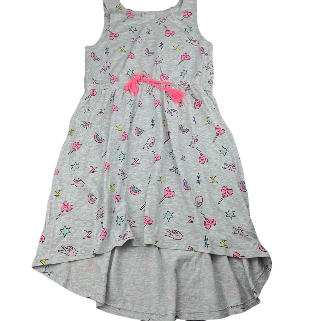 Girls B Collection, grey marle casual summer dress, GUC, size 10, L: 70cm at front